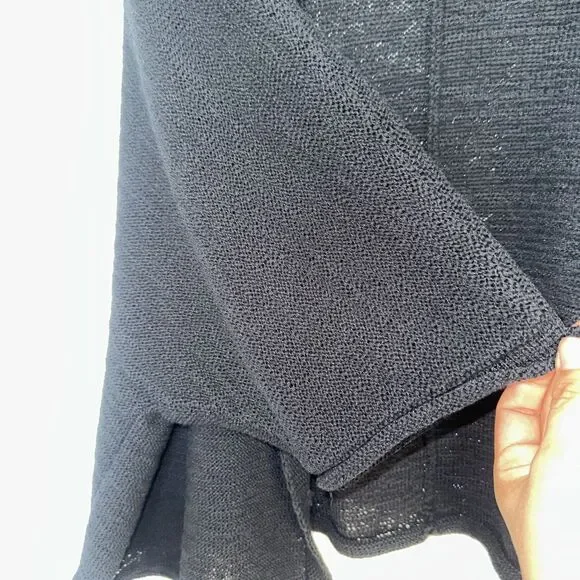 ANTHROPOLOGIE Cardigan Size OS Black Dolman Sleeve Open Knit AKEMI KIN Capsule - Picture 6 of 9